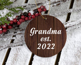 Grandma Established EST. 2022 - Circle Ornament D