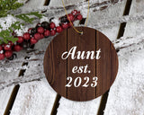 Aunt Established EST. 2023 - Circle Ornament D
