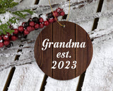 Grandma Established EST. 2023 - Circle Ornament D