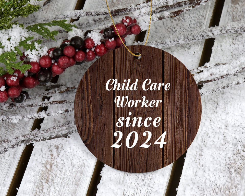 Child Care Worker Since 2024 - Circle Ornament D