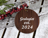 Geologist Established Est. 2024 - Circle Ornament D