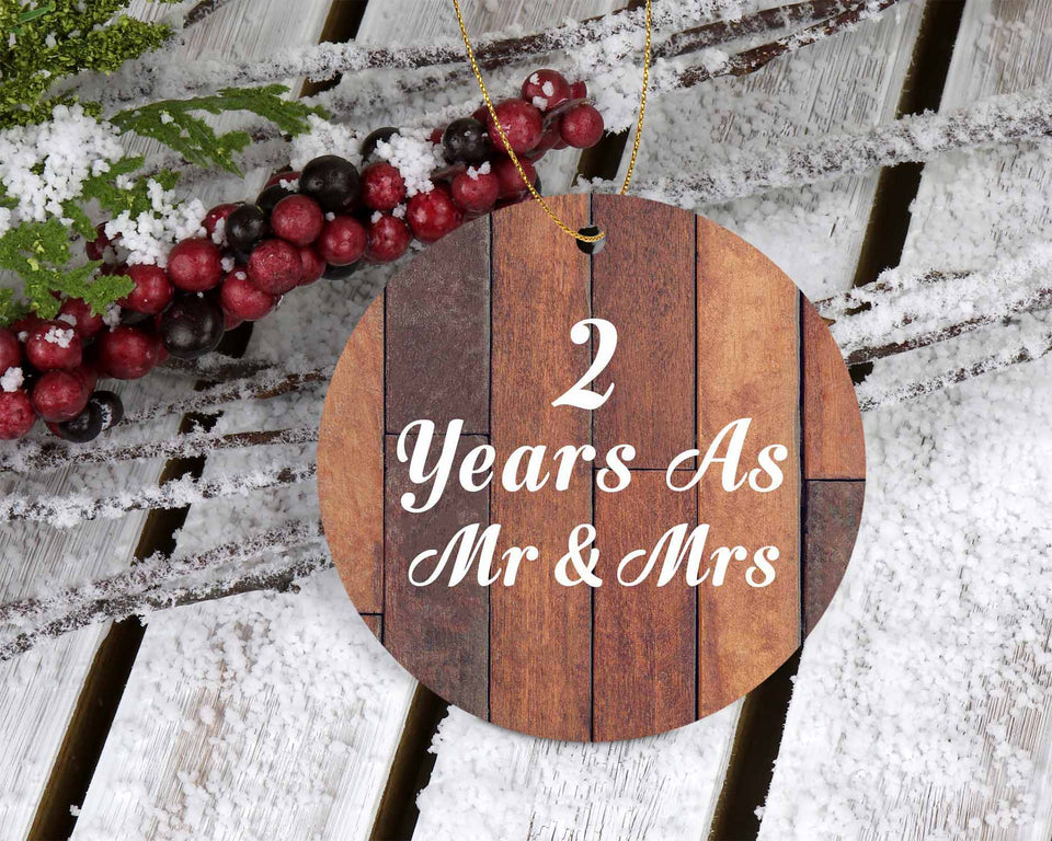 2nd Anniversary 2 Years As Mr & Mrs - Circle Ornament E