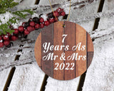 7th Anniversary 7 Years As Mr & Mrs 2022 - Circle Ornament E