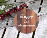 Happy 1st Anniversary - Circle Ornament E