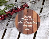 First Year As An Amazing Granny 2021 - Circle Ornament E
