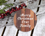 Merry Christmas Cruz Family - Circle Ornament E