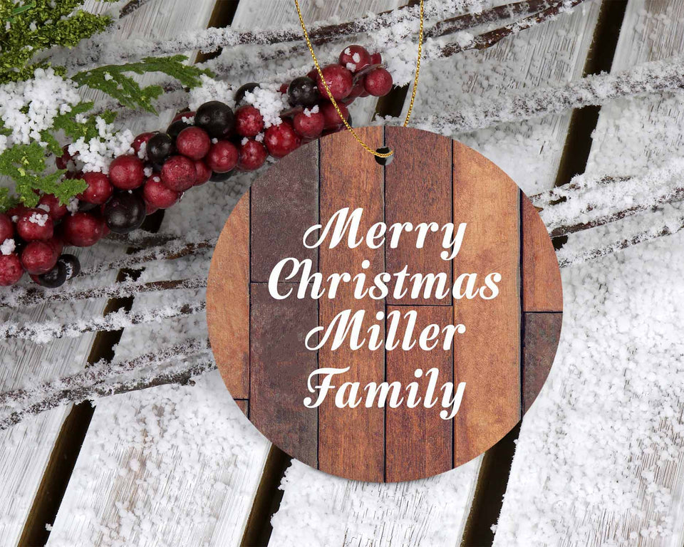Merry Christmas Miller Family - Circle Ornament E