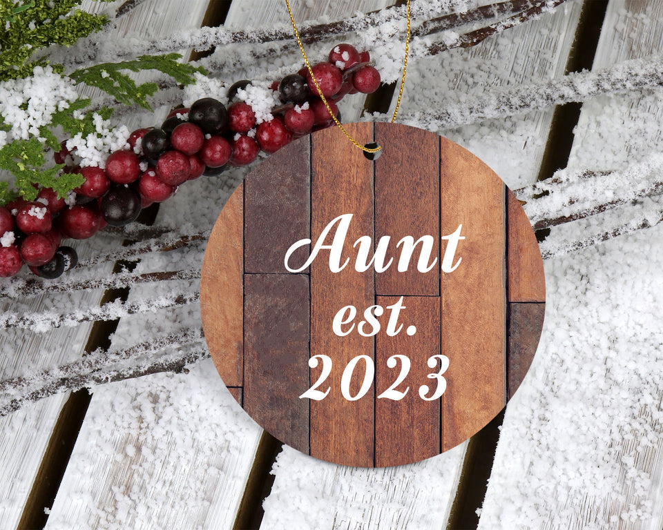 Aunt Established Est. 2023 - Circle Ornament E