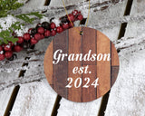 Grandson Established Est. 2024 - Circle Ornament E