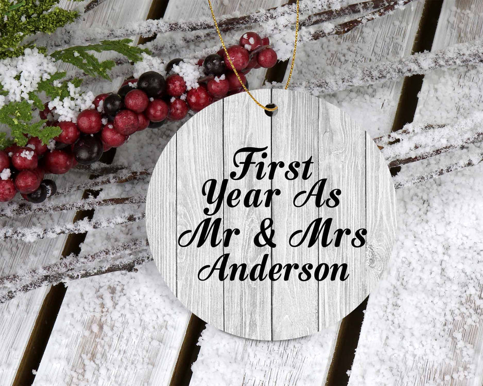 First Year As Mr & Mrs Anderson - Circle Ornament F