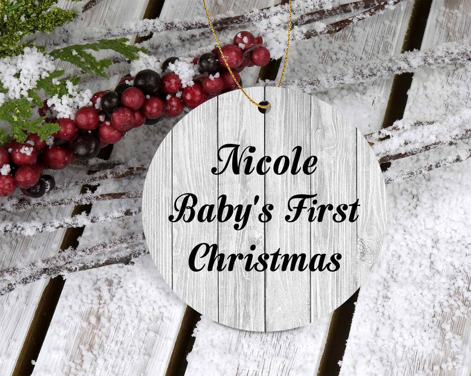 Nicole Baby's First Christmas - Circle Ornament F