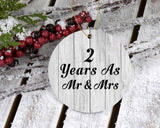 2nd Anniversary 2 Years As Mr & Mrs - Circle Ornament F
