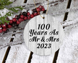 100th Anniversary 100 Years As Mr & Mrs 2023 - Circle Ornament F