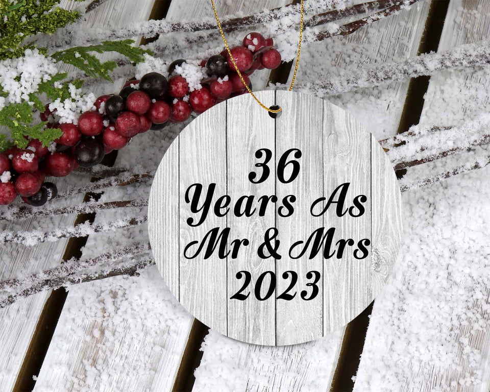 36th Anniversary 36 Years As Mr & Mrs 2023 - Circle Ornament F