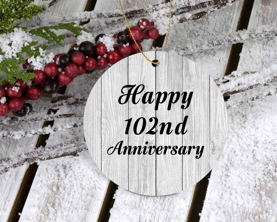 Happy 102nd Anniversary - Circle Ornament F