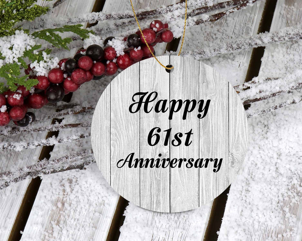 Happy 61st Anniversary - Circle Ornament F