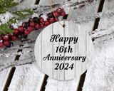 Happy 16th Anniversary 2024 - Circle Ornament F