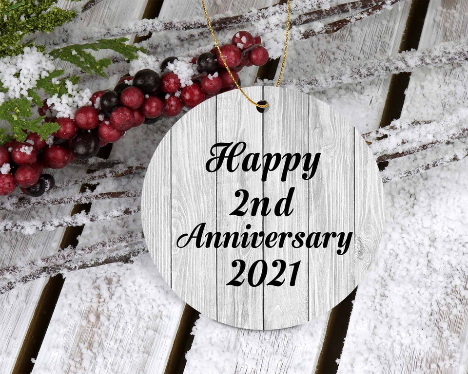 Happy 2nd Anniversary 2021 - Circle Ornament F