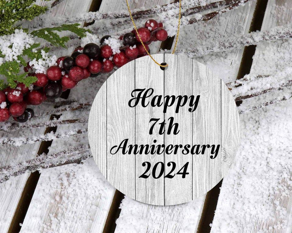 Happy 7th Anniversary 2024 - Circle Ornament F