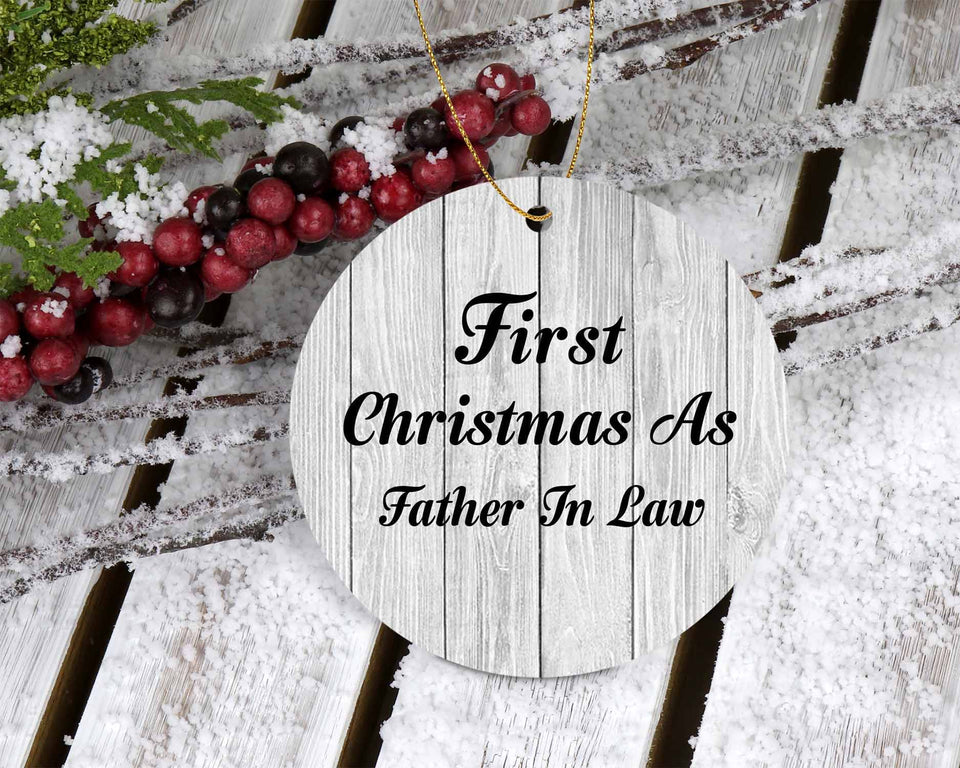 First Christmas As Father In Law - Circle Ornament F