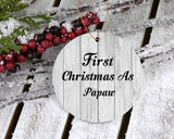 First Christmas As Papaw - Circle Ornament F