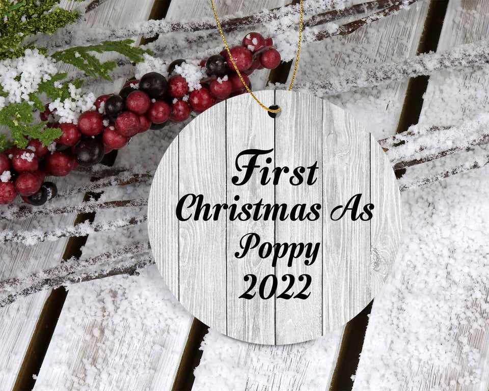 First Christmas As Poppy 2022 - Circle Ornament F