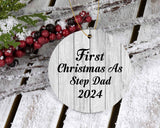 First Christmas As Step Dad 2024 - Circle Ornament F