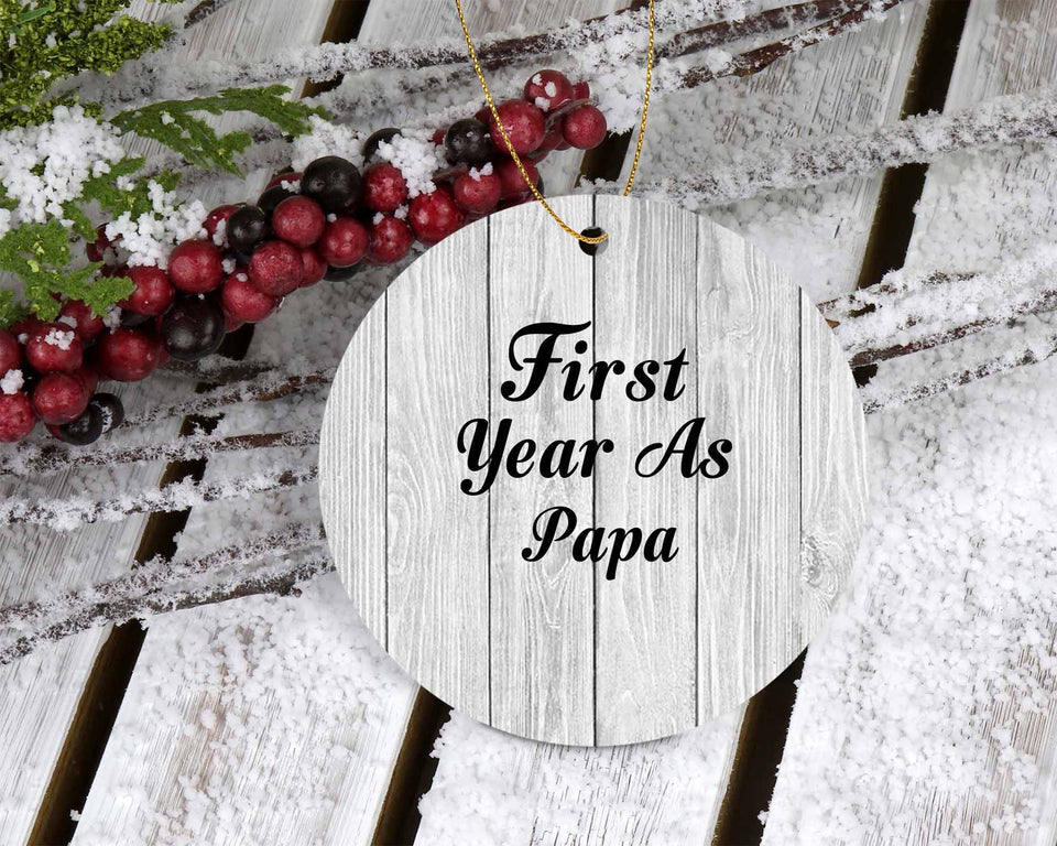 First Year As Papa - Circle Ornament F