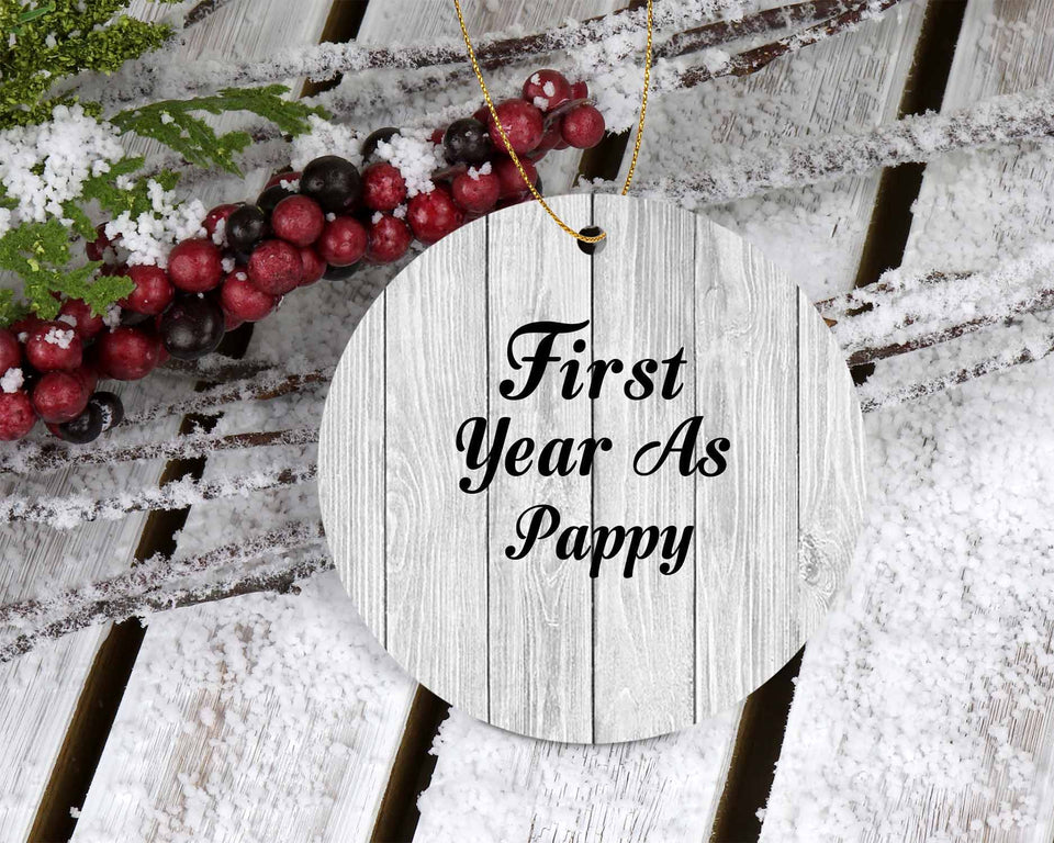 First Year As Pappy - Circle Ornament F