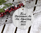 First Christmas As An Amazing Mimi 2022 - Circle Ornament F