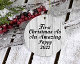 First Christmas As An Amazing Pappy 2022 - Circle Ornament F