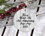 First Year As An Amazing Pop Pop 2021 - Circle Ornament F
