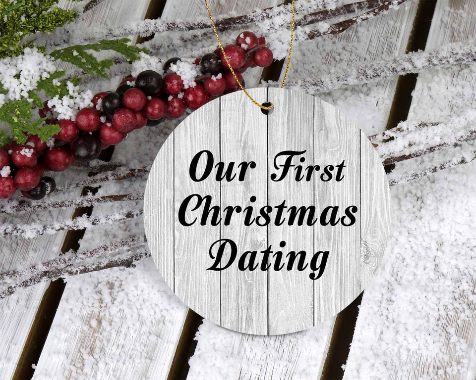 Our First Christmas Dating - Circle Ornament F