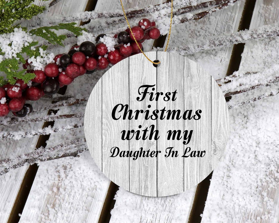 First Christmas With My Daughter In Law - Circle Ornament F