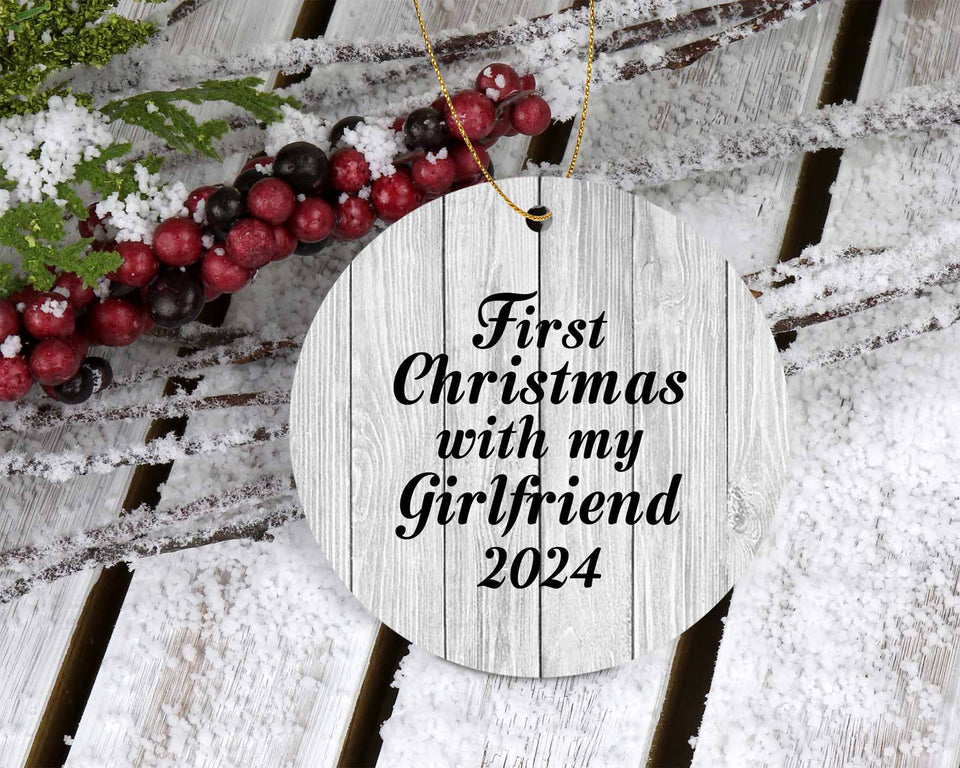 First Christmas With My Girlfriend 2024 - Circle Ornament F