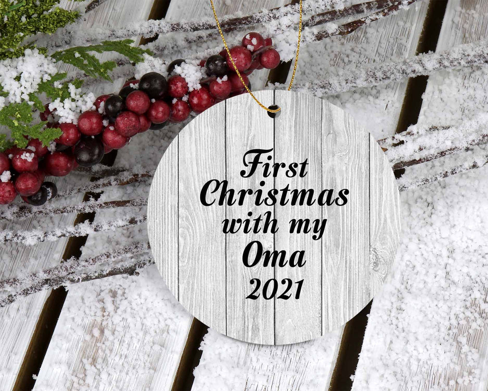 First Christmas With My Oma 2021 - Circle Ornament F
