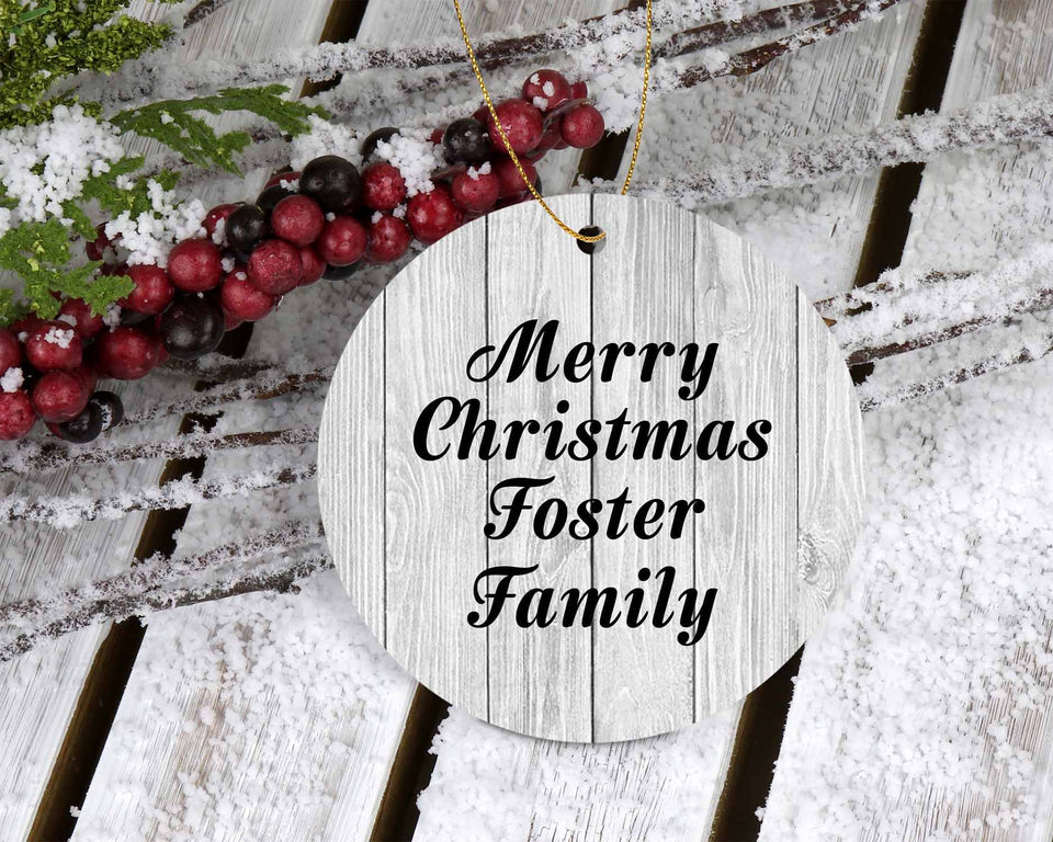 Merry Christmas Foster Family - Circle Ornament F