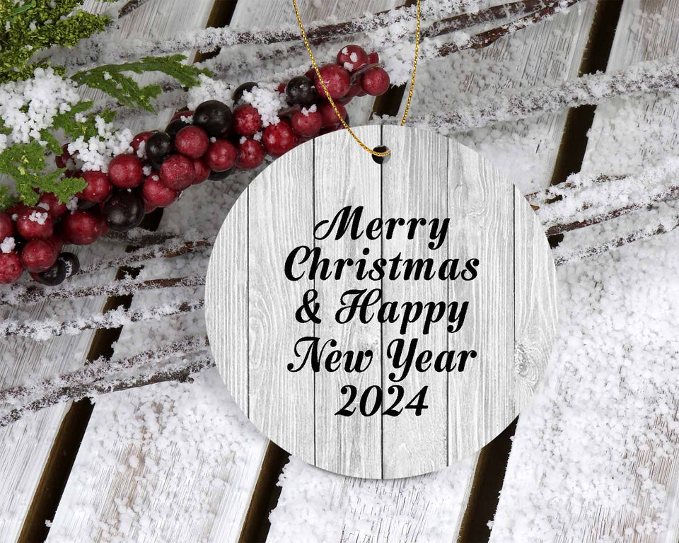 Merry Christmas & Happy New Year 2024 - Circle Ornament F