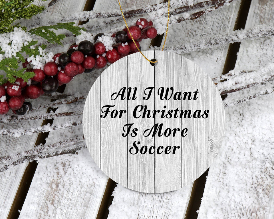All I Want For Christmas Is More Soccer - Circle Ornament F