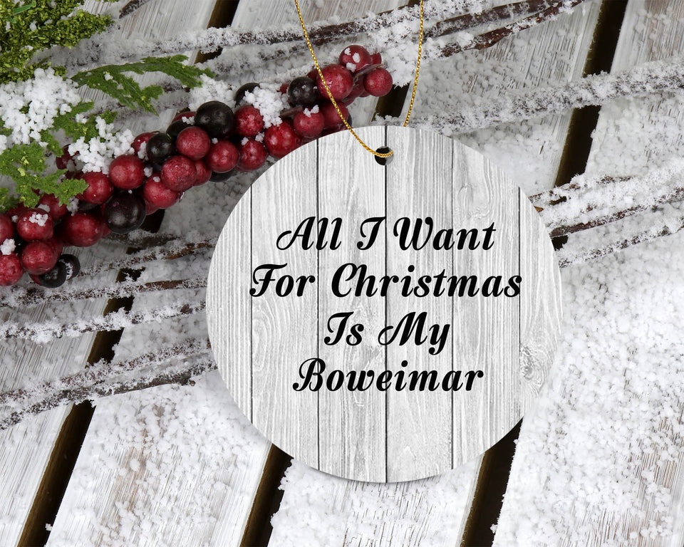 All I Want For Christmas Is My Boweimar - Circle Ornament F