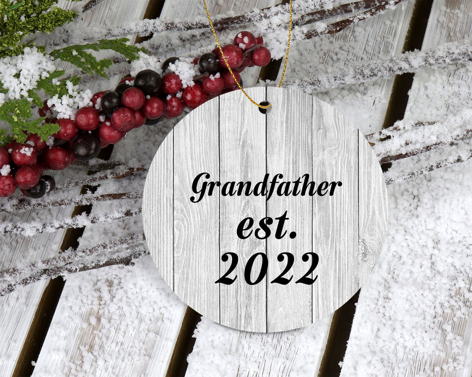 Grandfather Established Est. 2022 - Circle Ornament F