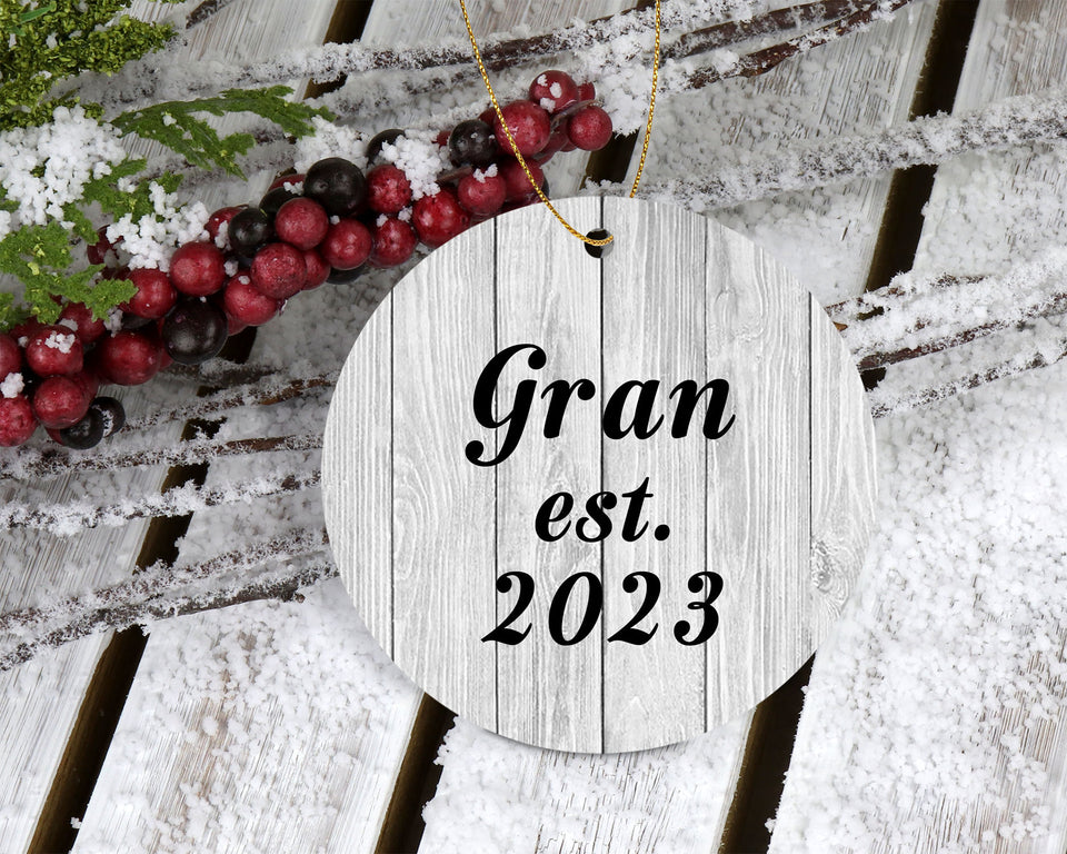 Gran Established Est. 2023 - Circle Ornament F