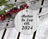 Mother In Law Established Est. 2024 - Circle Ornament F