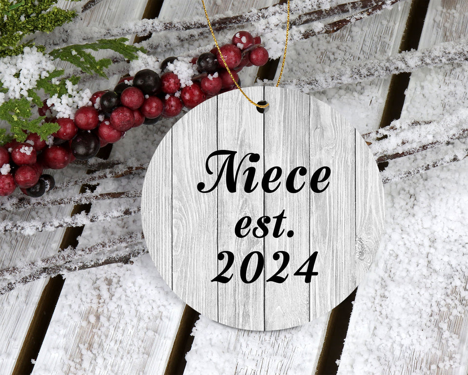 Niece Established Est. 2024 - Circle Ornament F