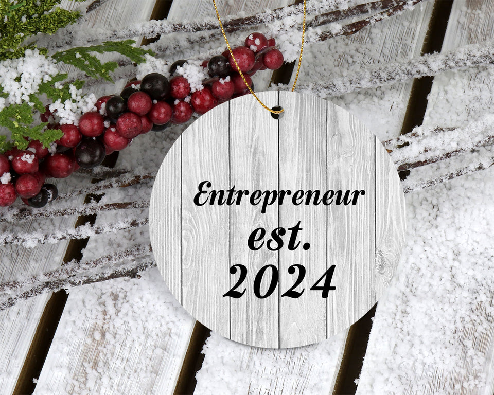 Entrepreneur Established Est. 2024 - Circle Ornament F