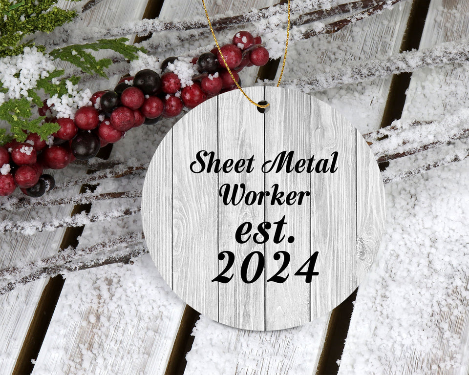 Sheet Metal Worker Established Est. 2024 - Circle Ornament F