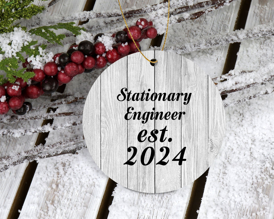 Stationary Engineer Established Est. 2024 - Circle Ornament F
