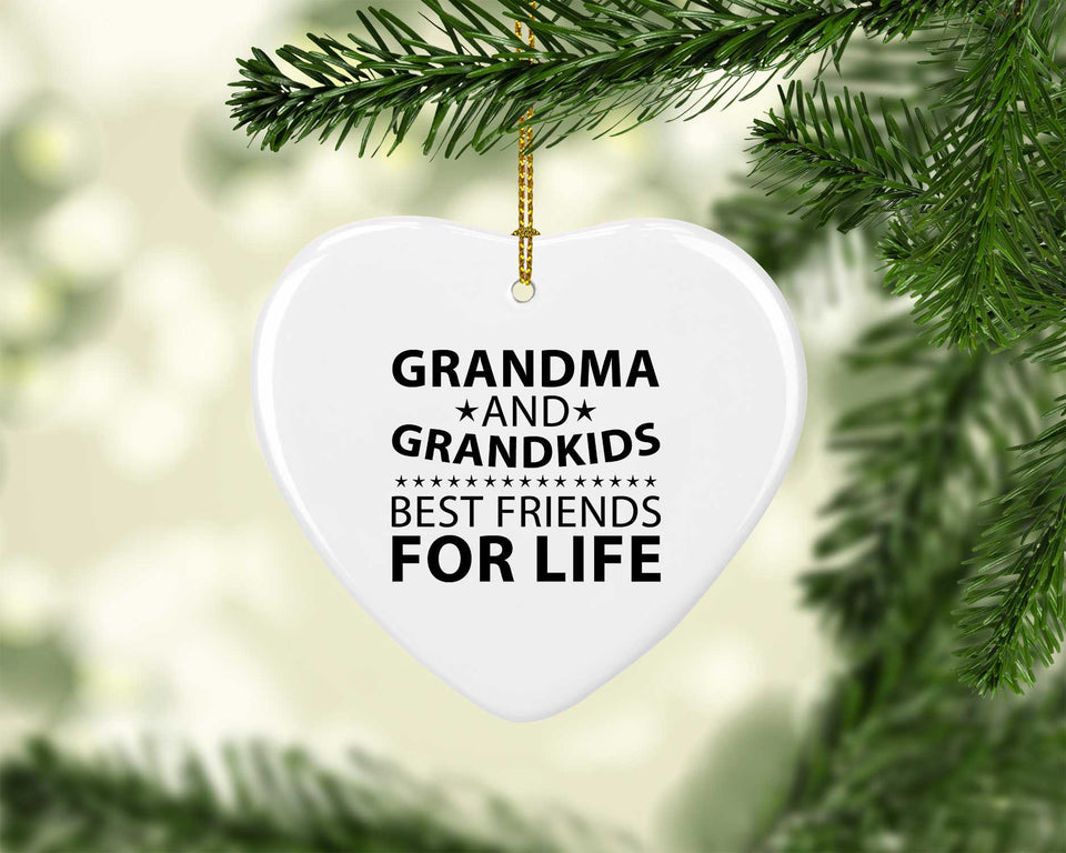 Grandma and Grandkids, Best Friends For Life - Heart Ornament