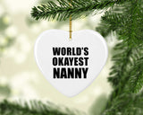 World's Okayest Nanny - Heart Ornament
