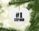 Number One #1 Step Mum - Heart Ornament